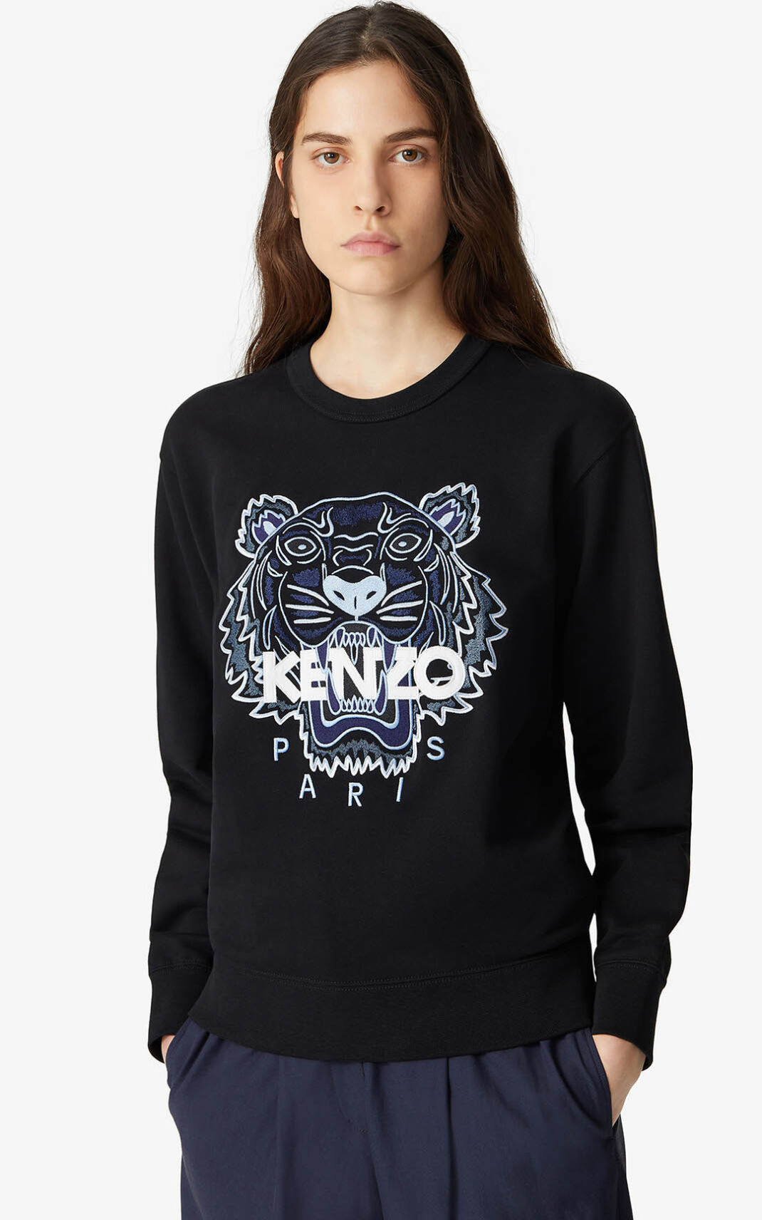 Kenzo Tiger Sweatshirt Bayan Siyah | 7846-DEYBK